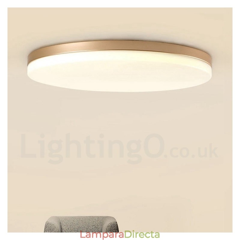 Lámpara de techo empotrada de estilo nórdico contemporáneo, moderna, regulable y redonda, ultrafina, con pantalla acrílica. También se puede usar como aplique de pared.