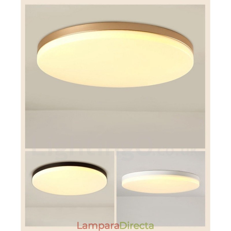 Lámpara de techo empotrada de estilo nórdico contemporáneo, moderna, regulable y redonda, ultrafina, con pantalla acrílica. También se puede usar como aplique de pared.