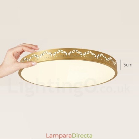 Lámpara de techo empotrada redonda de latón puro, moderna, contemporánea, estilo nórdico, con pantalla acrílica Lámpara de techo empotrada redonda de latón puro, moderna, contemporánea, estilo nórdico, con pantalla acrílica