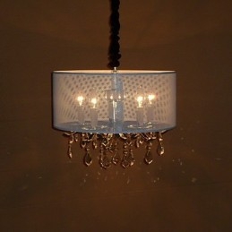 Lámpara colgante contemporánea de cristal con 5 luces y pantalla semitransparente