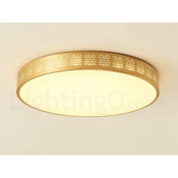 Lámpara de techo empotrada redonda de latón puro, moderna, contemporánea, estilo nórdico, con pantalla acrílica