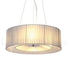 Lámpara colgante moderna Drum de 4 luces con pantalla de tela