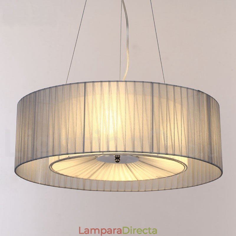 Lámpara colgante moderna Drum de 4 luces con pantalla de tela