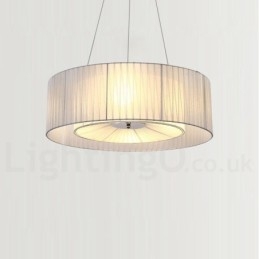 Lámpara colgante moderna Drum de 4 luces con pantalla de tela