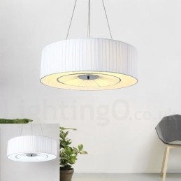 Lámpara colgante moderna Drum de 4 luces con pantalla de tela