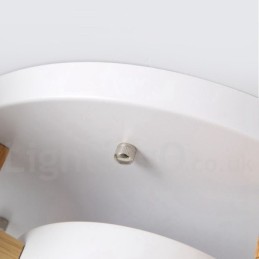 Lámpara de techo empotrada de estilo nórdico moderno y contemporáneo de madera con pantalla acrílica