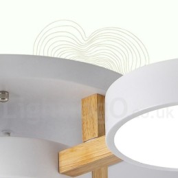 Lámpara de techo empotrada de estilo nórdico moderno y contemporáneo de madera con pantalla acrílica