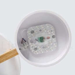 Lámpara de techo empotrada de estilo nórdico moderno y contemporáneo de madera con pantalla acrílica