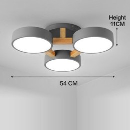 Lámpara de techo empotrada de estilo nórdico moderno y contemporáneo de madera con pantalla acrílica
