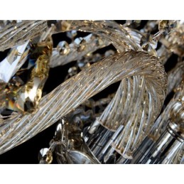 Lámpara de araña moderna de cristal K9 de 6 luces color coñac retro