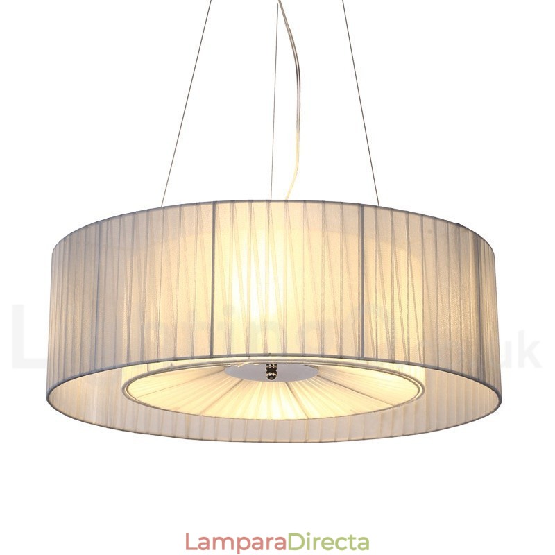 Lámpara colgante moderna Drum de 4 luces con pantalla de tela