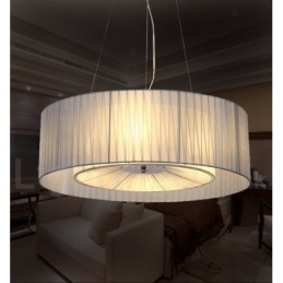 Lámpara colgante moderna Drum de 4 luces con pantalla de tela