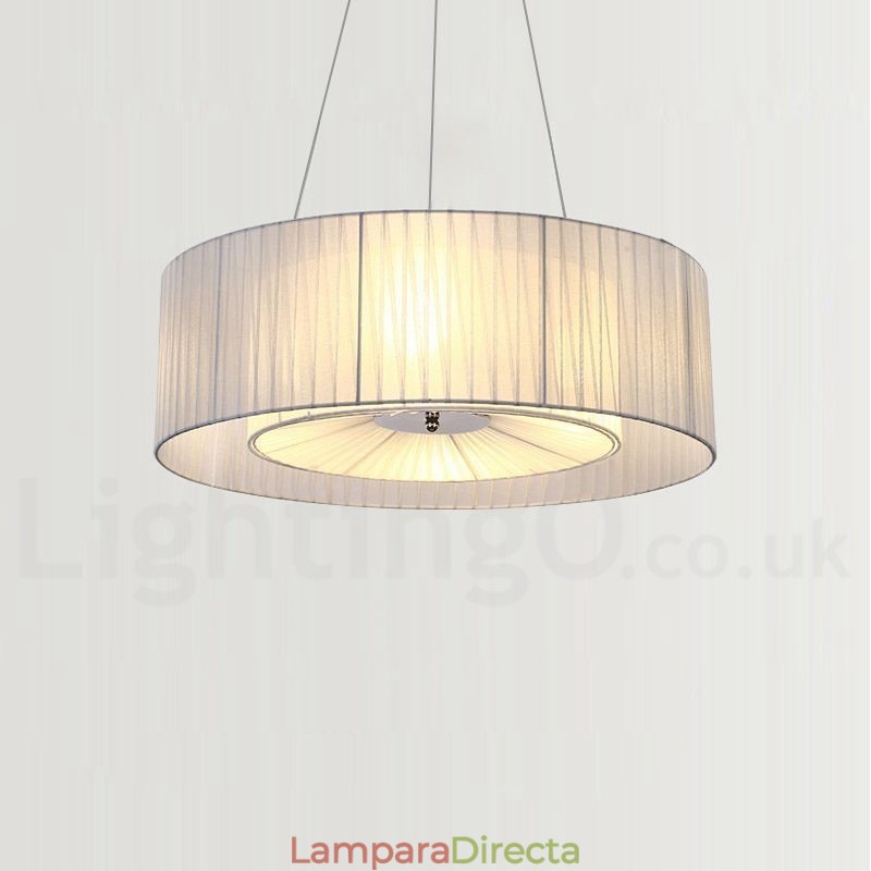 Lámpara colgante moderna Drum de 4 luces con pantalla de tela
