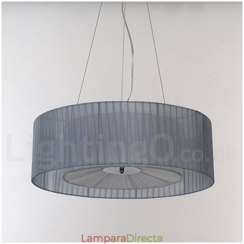 Lámpara colgante moderna Drum de 4 luces con pantalla de tela