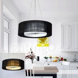 Lámpara colgante moderna Drum de 4 luces con pantalla de tela