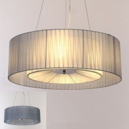 Lámpara colgante moderna Drum de 4 luces con pantalla de tela