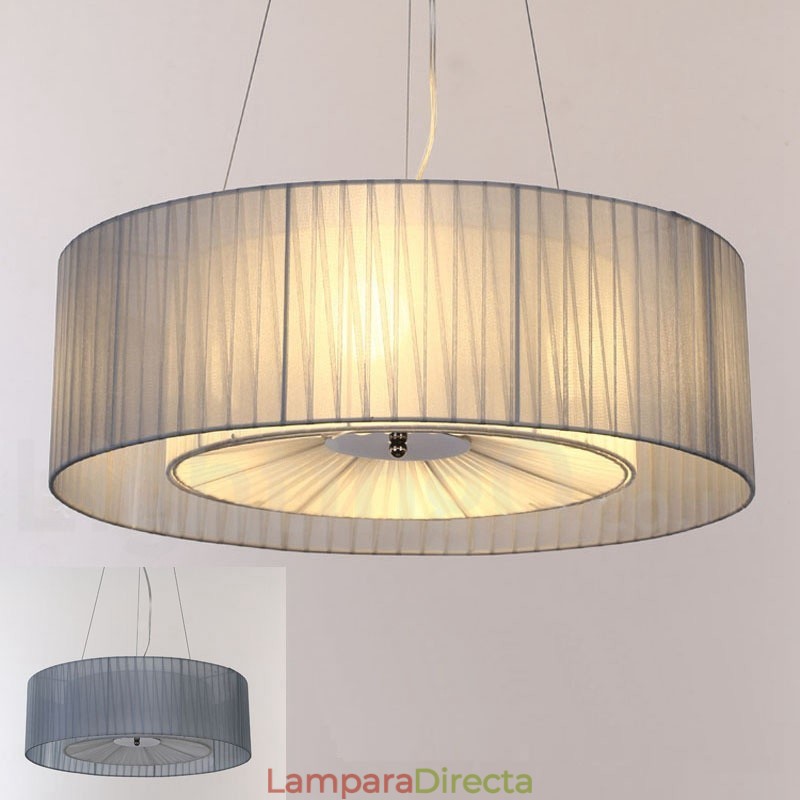 Lámpara colgante moderna Drum de 4 luces con pantalla de tela