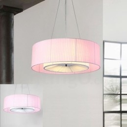 Lámpara colgante moderna Drum de 4 luces con pantalla de tela
