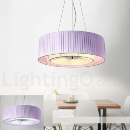 Lámpara colgante moderna Drum de 4 luces con pantalla de tela