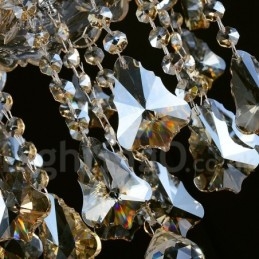 Lámpara de araña moderna de cristal K9 de 12 luces color coñac retro