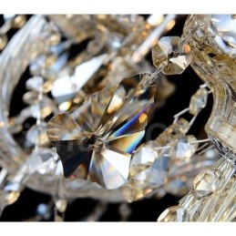 Lámpara de araña moderna de cristal K9 de 12 luces color coñac retro