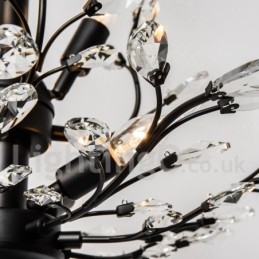 Lámpara de araña de hierro con pintura de cristal y lámpara de iluminación moderna de cristal