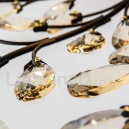 Lámpara de araña de hierro con pintura de cristal y lámpara de iluminación moderna de cristal