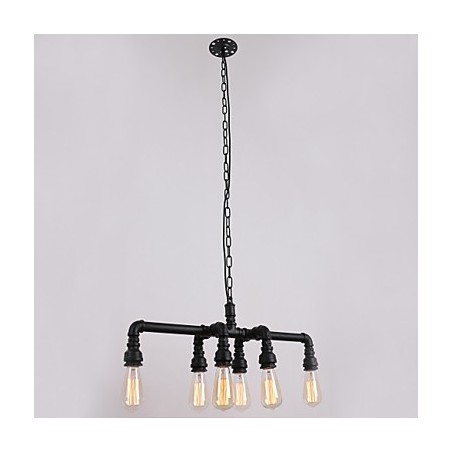 Lámpara colgante con pintura de 6 luces y diseño retro de tubería de agua Lámpara colgante con pintura de 6 luces y diseño retro de tubería de agua