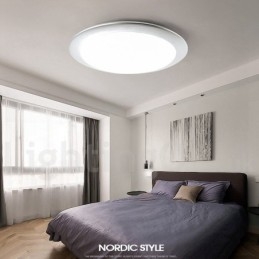 Lámpara de techo empotrada de estilo nórdico contemporáneo, moderna, regulable, superfina y de 4 cm de grosor, con pantalla acrílica y control remoto. También se puede usar como luz de pared.