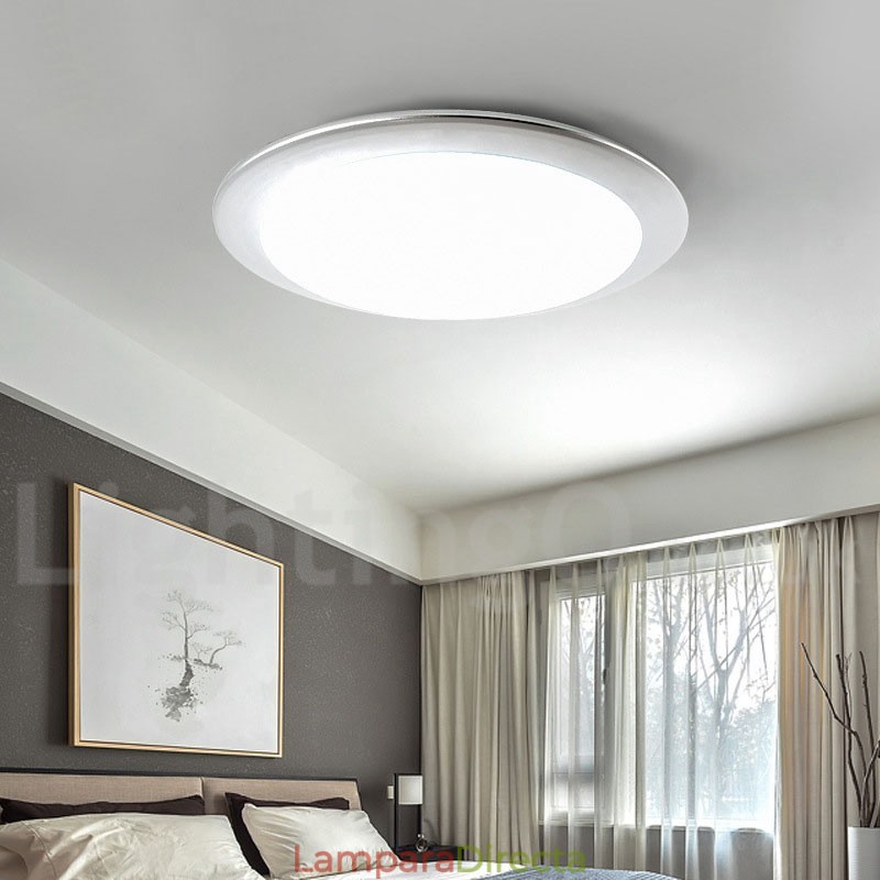 Lámpara de techo empotrada de estilo nórdico contemporáneo, moderna, regulable, superfina y de 4 cm de grosor, con pantalla acrílica y control remoto. También se puede usar como luz de pared.