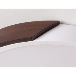 Lámpara de techo empotrada redonda ultrafina de madera color nogal retro, regulable y con pantalla acrílica. También se puede usar como aplique de pared.