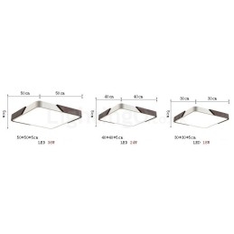 Lámpara de techo empotrada cuadrada ultrafina de madera color nogal retro, regulable, con pantalla acrílica. También se puede usar como aplique de pared.