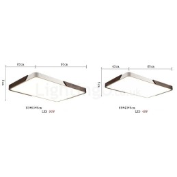 Lámpara de techo empotrada rectangular ultrafina de madera color nogal retro, regulable, con pantalla acrílica. También se puede usar como aplique de pared.