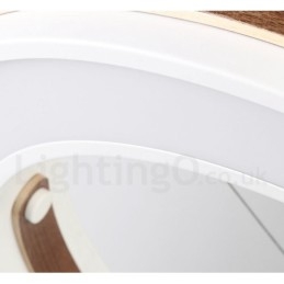 Lámpara colgante moderna contemporánea con forma de anillo en varios colores de madera y pantalla acrílica