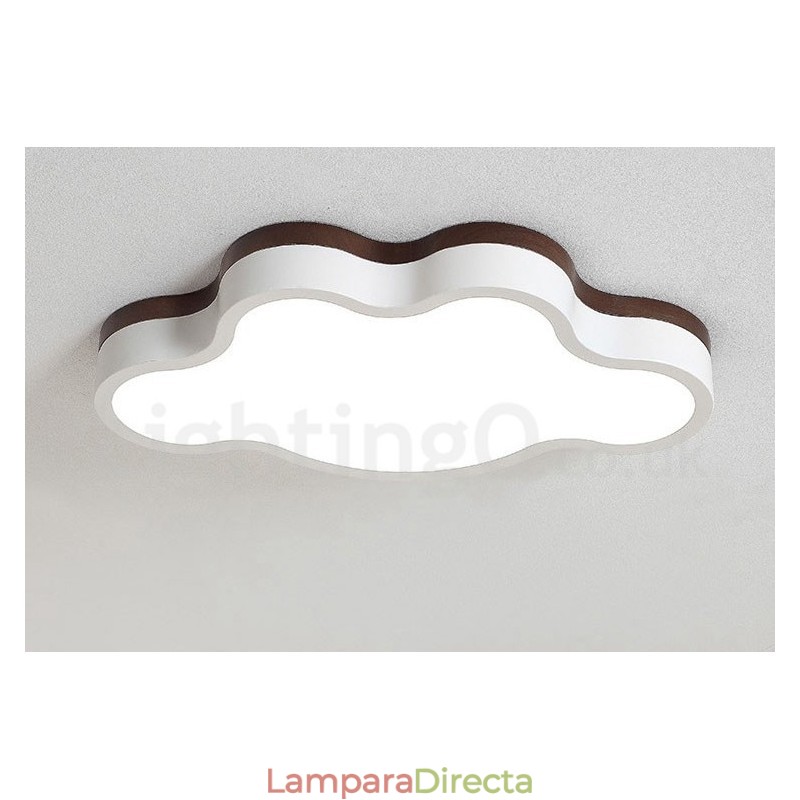 Lámpara de techo infantil empotrada de madera y acero retro