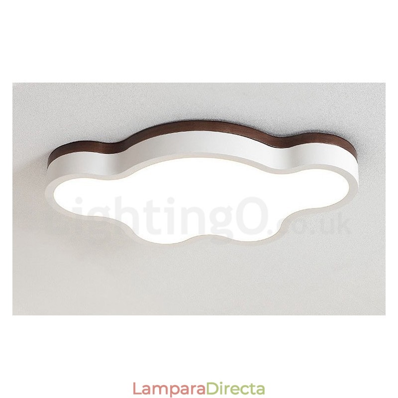 Lámpara de techo infantil empotrada de madera y acero retro