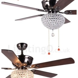 Ventilador de techo estilo americano de madera, retro, con control remoto, pantalla de cristal, motor silencioso de cobre puro, 132 cm (52")