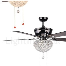 Ventilador de techo estilo americano de madera, retro, con control remoto, pantalla de cristal, motor silencioso de cobre puro, 132 cm (52")