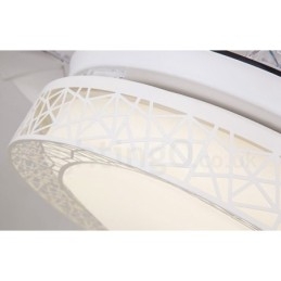 Ventilador de techo hueco, moderno y contemporáneo, con control remoto, pantalla acrílica, motor silencioso de cobre puro, 108 cm (42") x 91 cm (36")