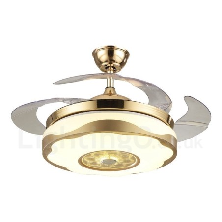 Ventilador de techo moderno y contemporáneo, con control remoto, color dorado, pantalla acrílica, motor silencioso de cobre puro, 108 cm (42") x 91 cm (36") Ventilador de techo moderno y contemporáneo, con control remoto, color dorado, pantalla acrílica, motor silencioso de cobre puro, 108 cm (42") x 91 cm (36")