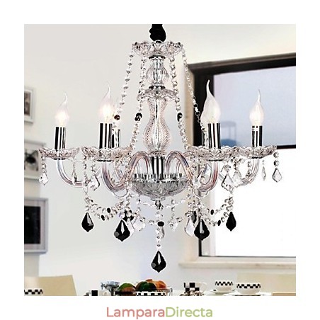 Lámpara de araña de lujo de 6 luces con velas Lámpara de araña de lujo de 6 luces con velas