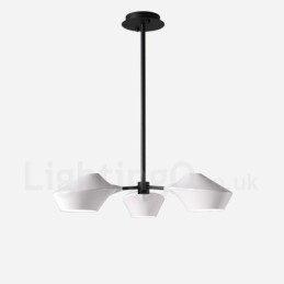 Lámpara de araña retro lineal de 3 luces con pantallas acrílicas para exteriores y garaje