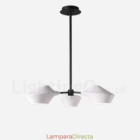 Lámpara de araña retro lineal de 3 luces con pantallas acrílicas para exteriores y garaje Lámpara de araña retro lineal de 3 luces con pantallas acrílicas para exteriores y garaje