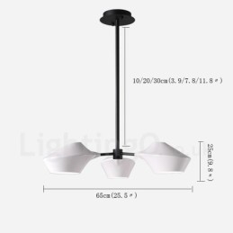 Lámpara de araña retro lineal de 3 luces con pantallas acrílicas para exteriores y garaje