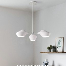 Lámpara de araña retro lineal de 3 luces con pantallas acrílicas para exteriores y garaje