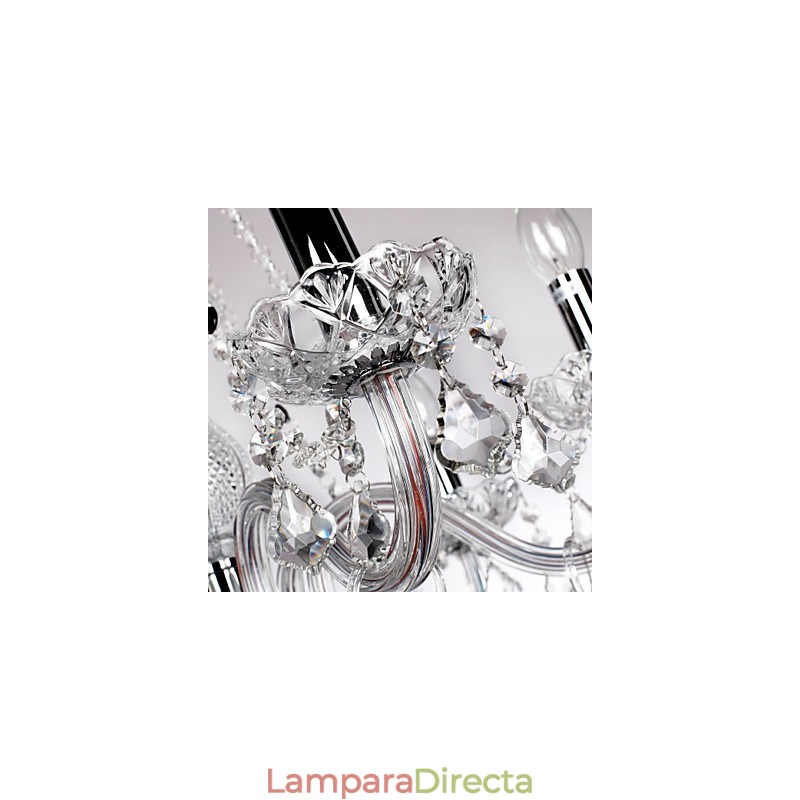 Lámpara de araña de lujo de 6 luces con velas