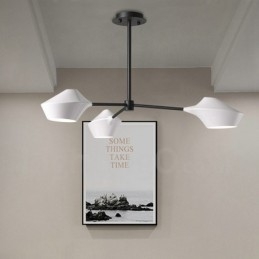 Lámpara de araña retro lineal de 3 luces con pantallas acrílicas para exteriores y garaje