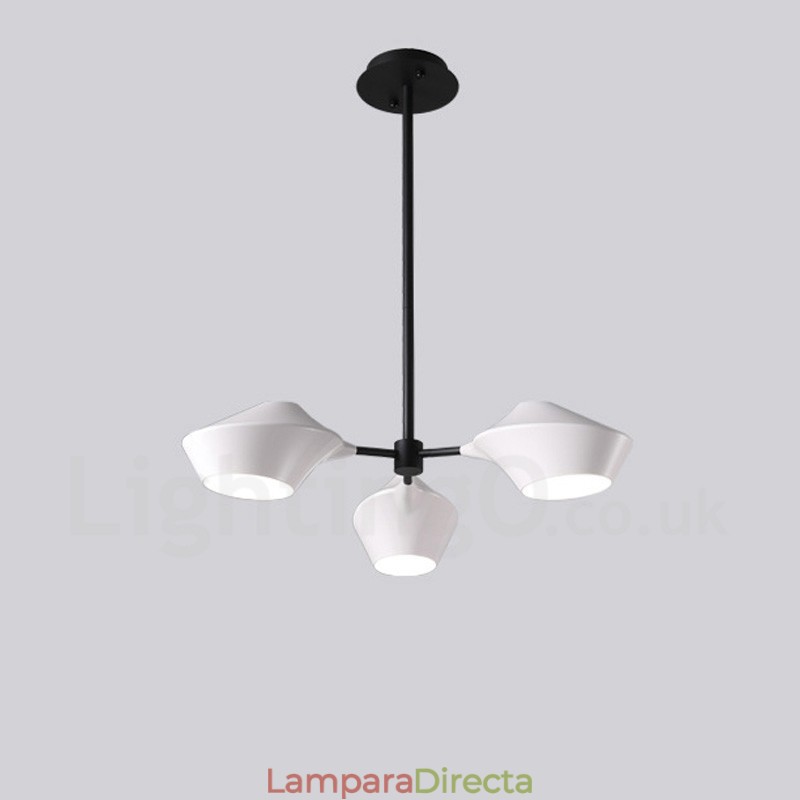 Lámpara de araña retro lineal de 3 luces con pantallas acrílicas para exteriores y garaje