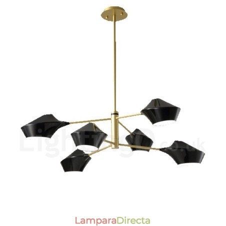 Lámpara de araña retro lineal multicolor de 2 niveles y 6 luces con pantallas acrílicas para exteriores y garajes. Lámpara de araña retro lineal multicolor de 2 niveles y 6 luces con pantallas acrílicas para exteriores y garajes.