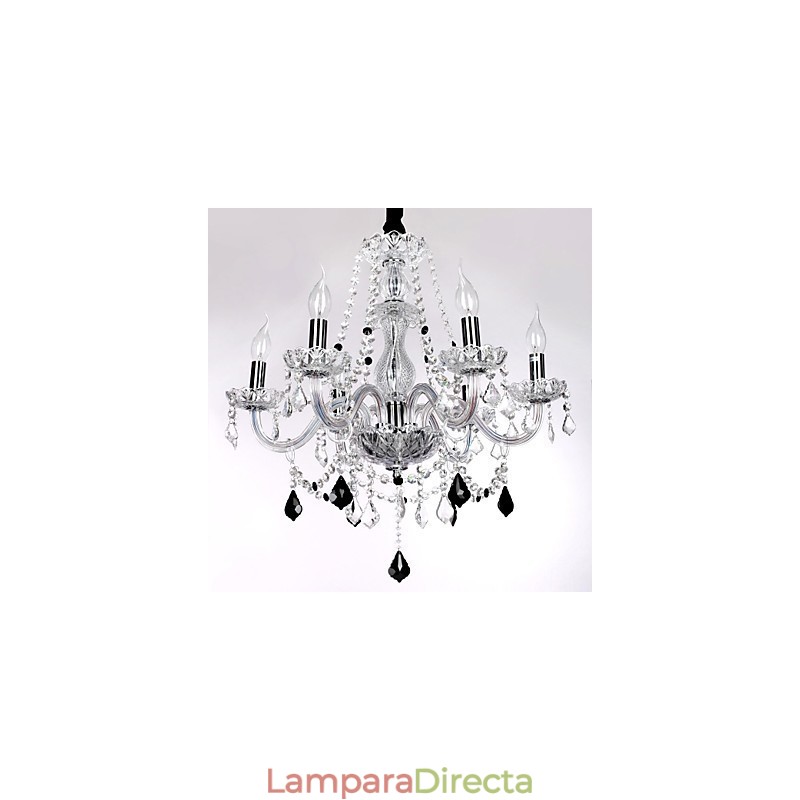 Lámpara de araña de lujo de 6 luces con velas